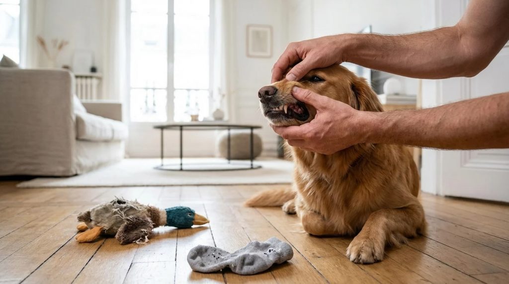 Chien qui avale un objet : que faire ?