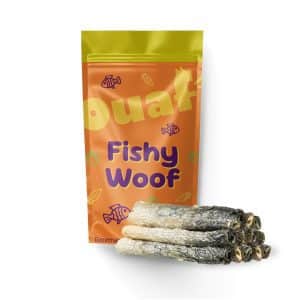 Peau de saumon roulée – friandise naturelle pour chien