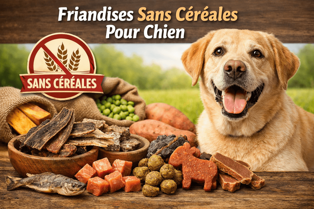 Friandises sans céréales pour chien : lesquelles choisir et pourquoi.
